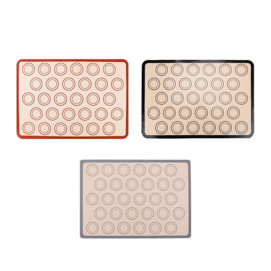 Backmatte 30-Ring Silikon Antihaft Hitzebeständig 0,4 mm Dicke Ofen Kühlschrank Sicher Backhilfe mit Anti-Rutsch-Kanten Küchenmatte