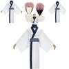 White Polyester Ryomen Sukuna Cosplay Costume With Belt And Scarf