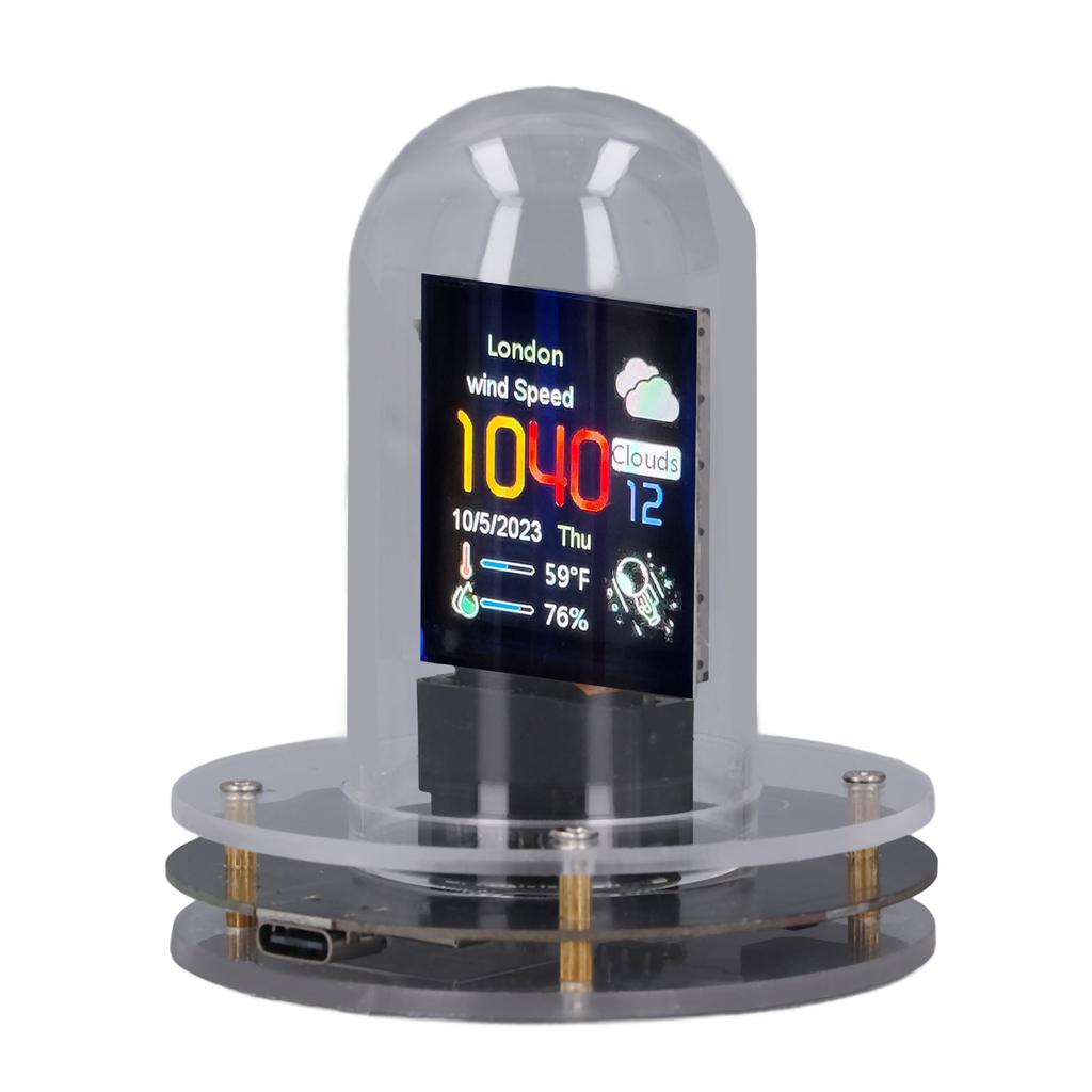 Nixie-Röhrenuhr WiFi RGB IPS-LCD-Bildschirm Wetteranzeige 12 24 Stunden Elektronische Röhrenuhr