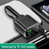 5-in-1 Digital Car Charger with Retractable Cable and PD Super Fast Charging