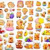 12Sheets Cute Capybara Bubble Stickers Kawaii 3D Three-Dimensional Stickers Anime Cartoon No Repetition Kids Diy Toy Sticker