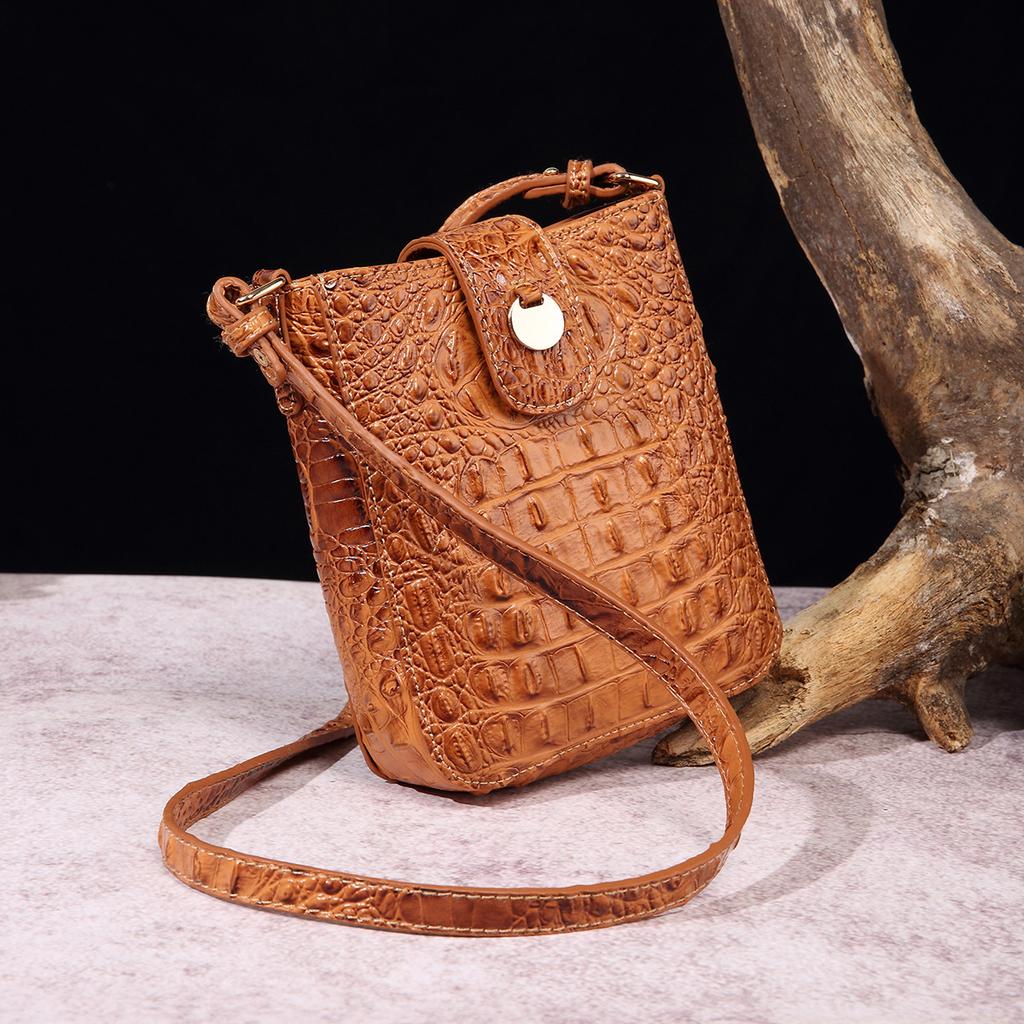 Nová Evropská a Americká Retro Crossbody Kabelka na Mobilní Telefon Peněženka Brahmin Vzor Krokodýla
