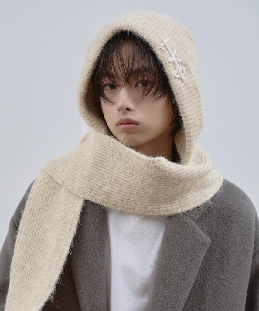Ladeuedisyeon Lad Wool Knit Hooded Muffler_Ivory