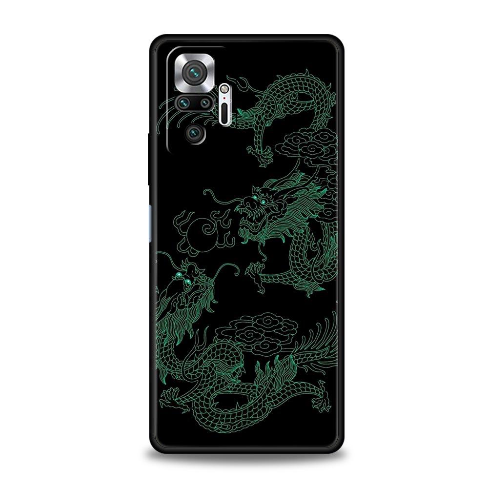 Silicone Phone Case For Xiaomi Redmi Note 12 10 11 9 8 Pro Plus 9S 7 8T 9T 9A 8A 9C K40 Gaming Soft Cover Bumper Dragon Fashion