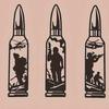 Three Piece Metal Soldier Bullet Wall Art Decor, Indoor/Outdoor Military Tribute Artifact, Honors Those Who Serve Our Country