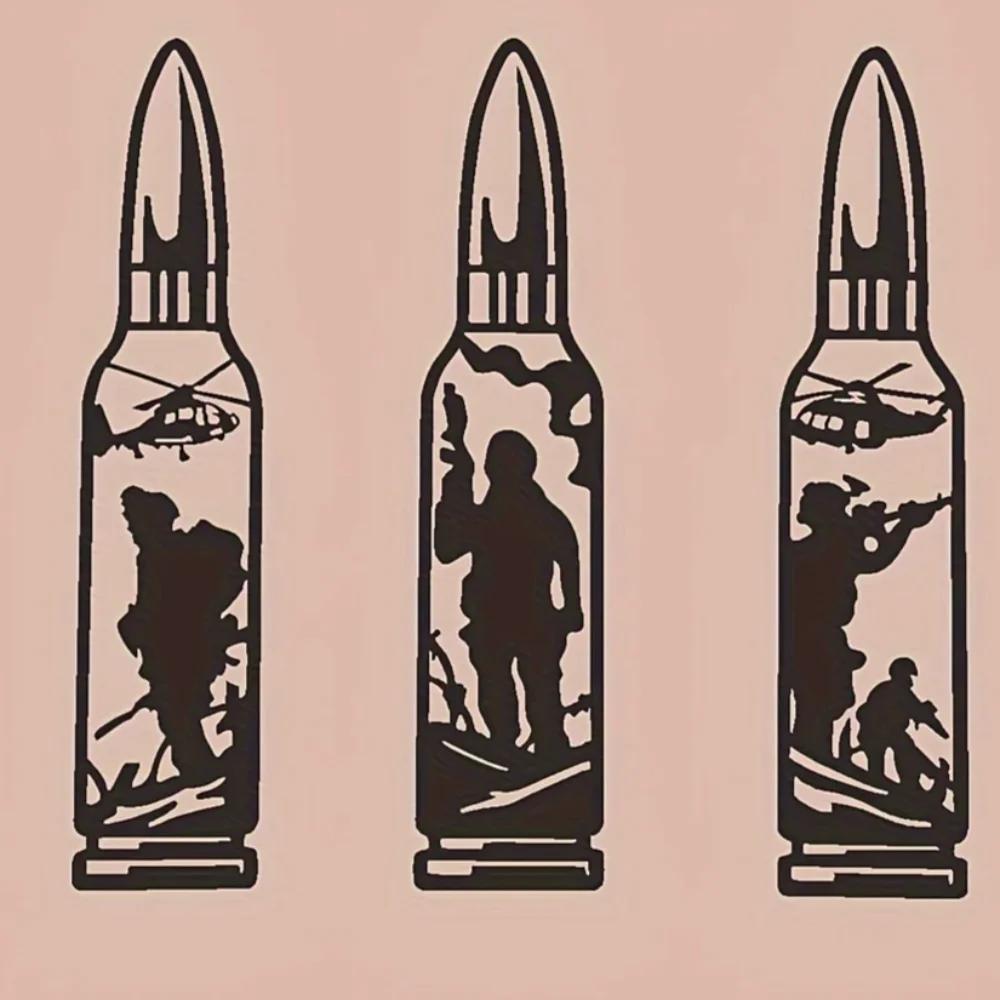 Настенный декор из трех металлических пуль солдата — фото 7