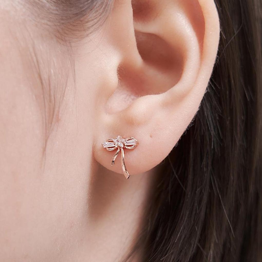 [CRANNE] 14K GF Ribbon Knot Earrings C24EGF215