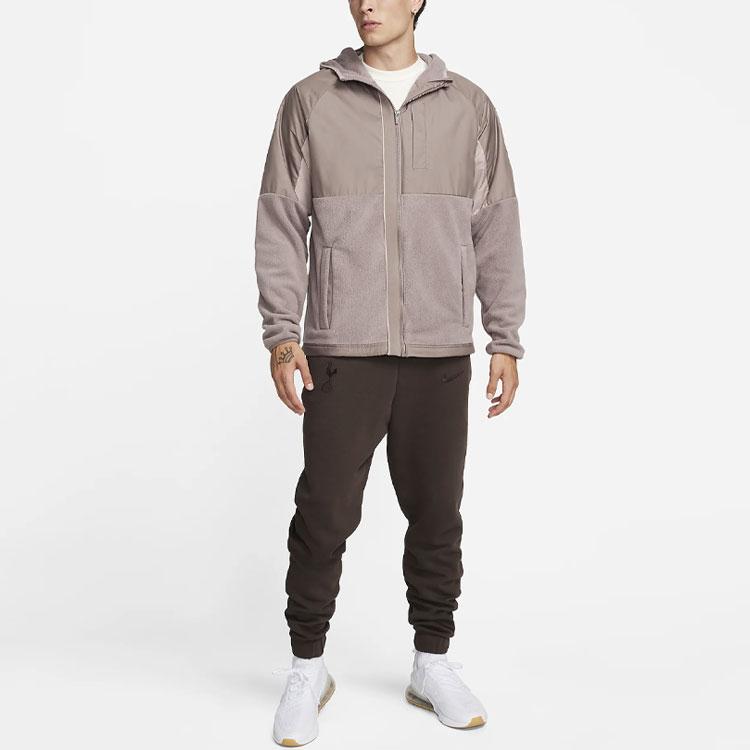 Nike Color Block Long Sleeve Hooded Jacket Men Jacket Light-Brown DX8453-209