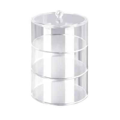 Acrylic Belt Organizer 2 Tiers Transparent 5.5in Diameter Strong Light Belt Display Case