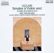 

CD JEAN-MARIE LECLAIR, RYO TERAKADO, C - Leclerc: Violin Sonata COCO70551 Japan ObiClassical Used