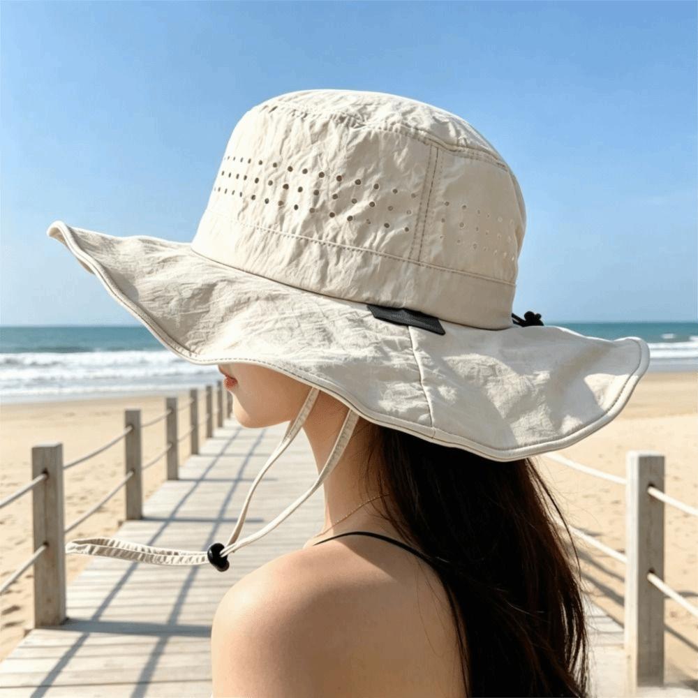 Wide Brim Sun Protection Bucket Hat Quick Dry Mountaineering Cap Couple Sun Hat Outdoor Travel