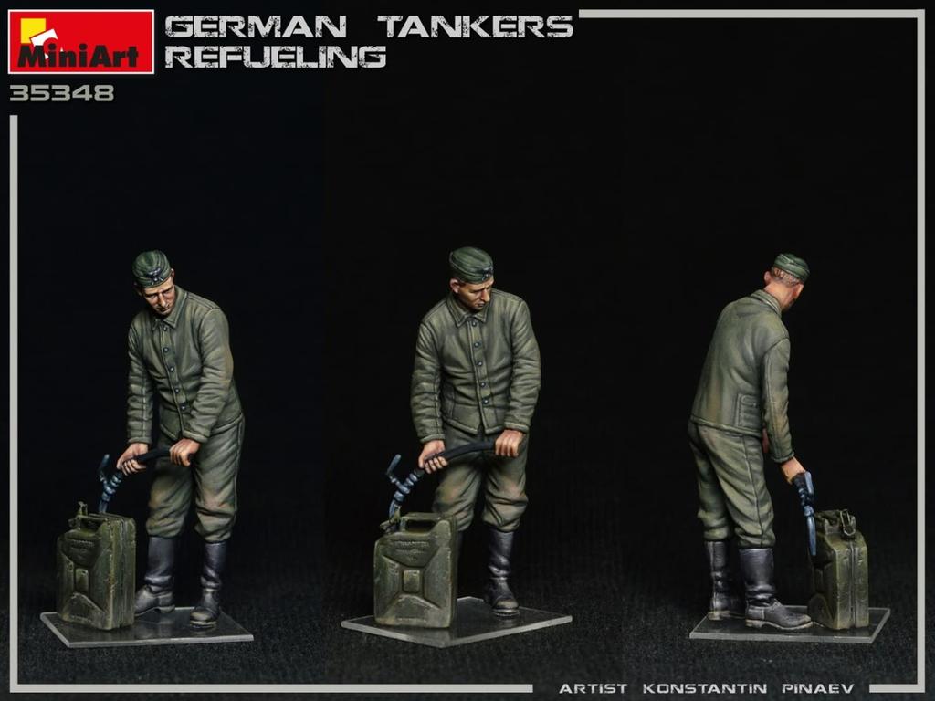 Miniart Scale German Refueling Tank of Includes 2 Drums and 4 Oil Plastic Model Kit MA35348 1/35 (Set 2, Cans)