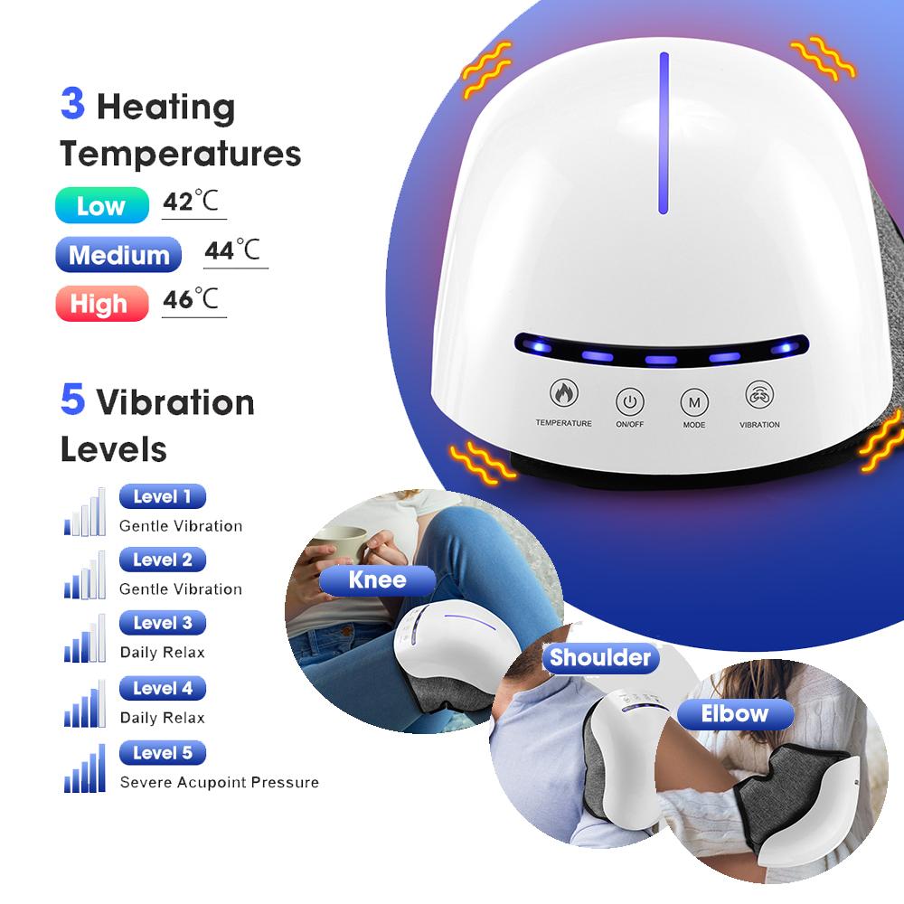 Electric Infrared Heating Knee Massager Rechargeable Red Light Warm Knee Pad Shoulder Brace Joint Vibration Blood Circulation