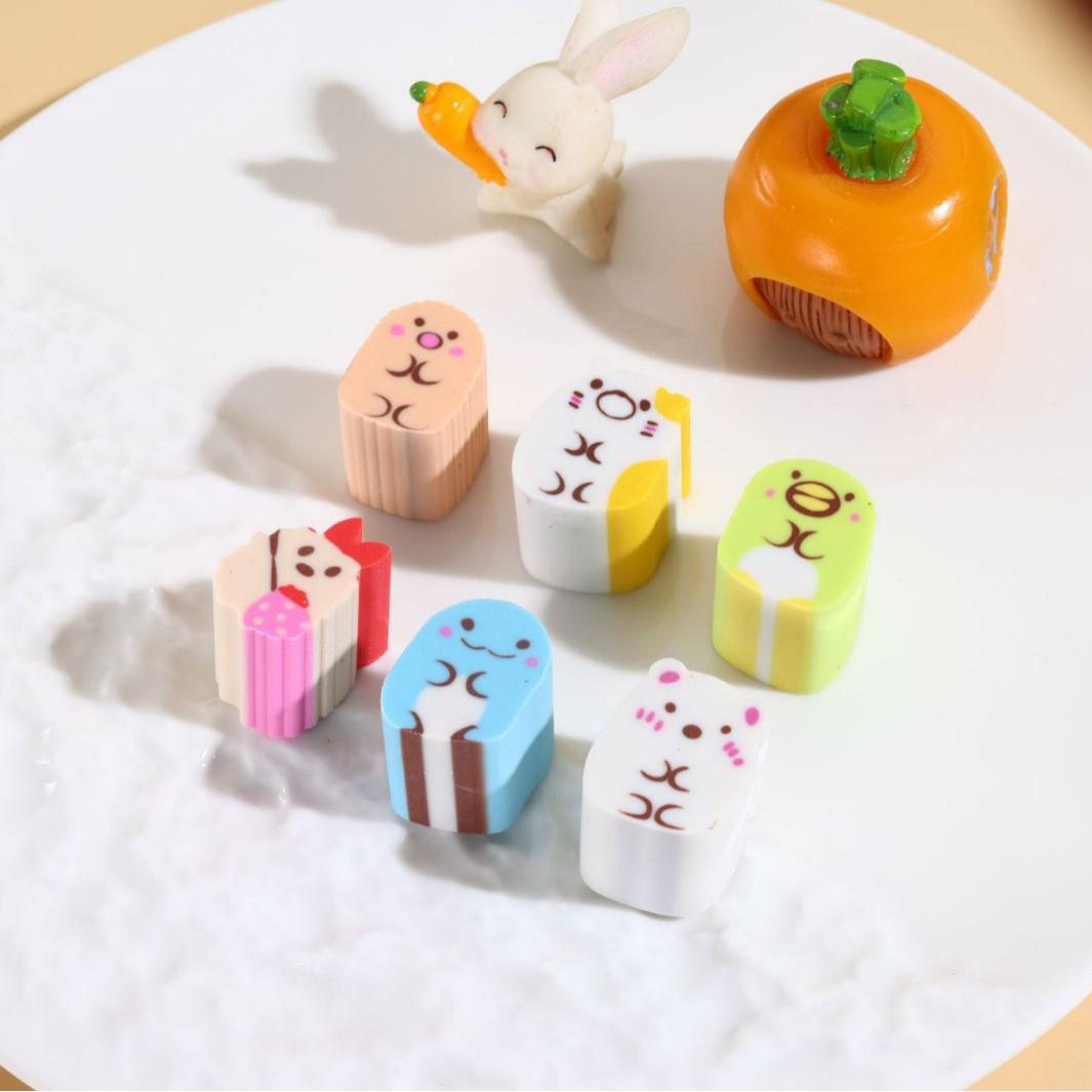 

Adorable Mochi Cartoon Eraser for Kids, Creative Study Reward, High-Quality Correction Tool