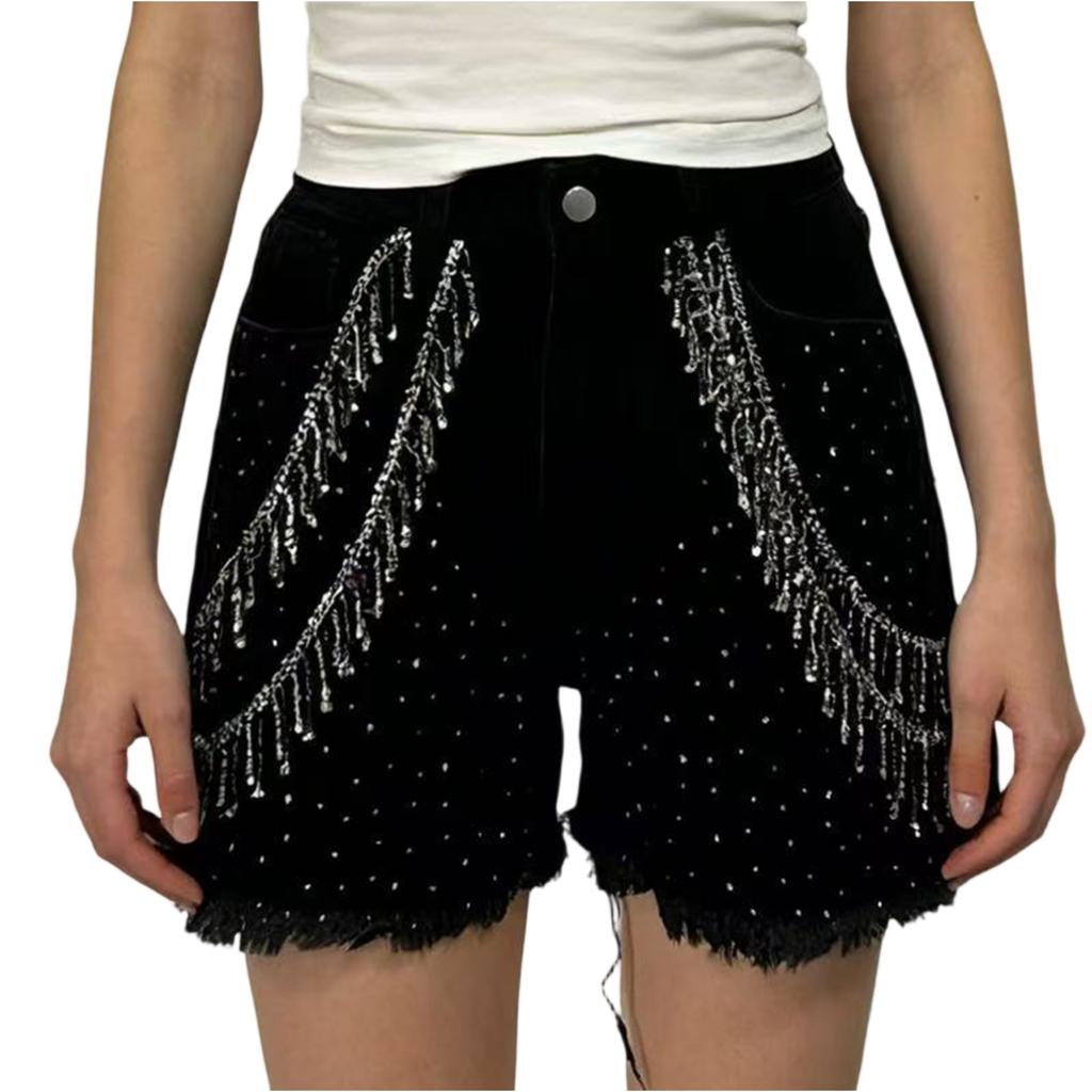 Women's Color Jeans Stretch Slim Fit Distressed Denim Shorts