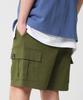 MOZMOZ [M-3Xl] Unisex Basic Cotton Cargo Shorts_Khaki