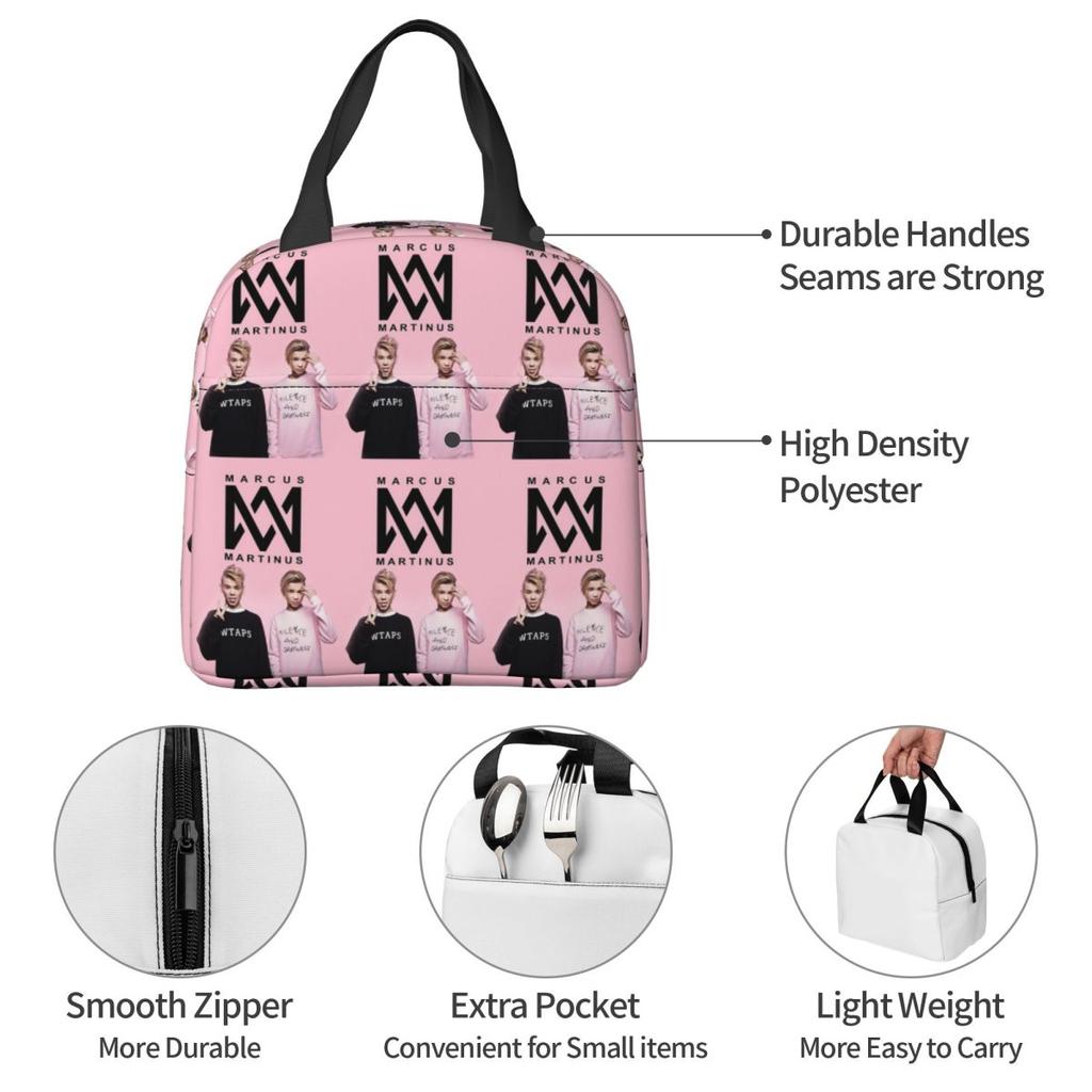 Popular Funny Marcus And Martinus Insulated Lunch Bag for Women Kids Leakproof Food Boxes Thermal Lunch Box Tote