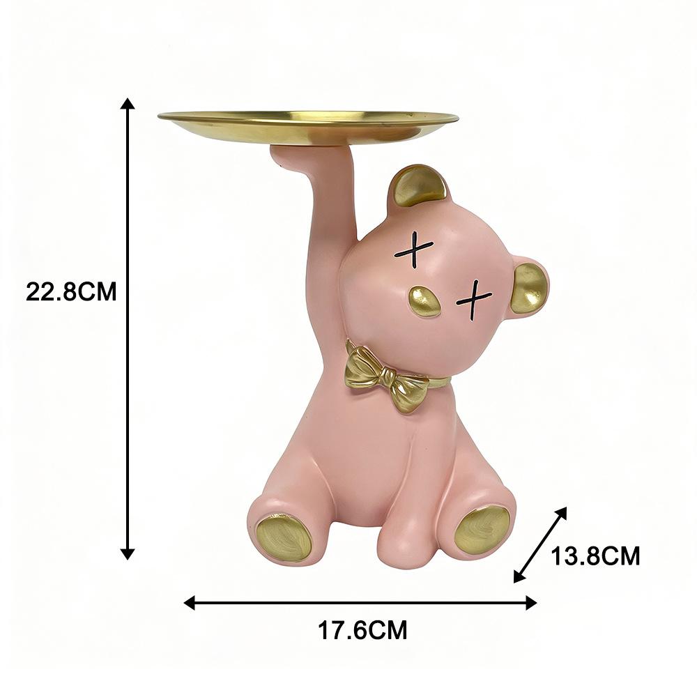 Cute Bear Tray Decorative Item - Key Storage for Entrance - Luxury Home Decor - Living Room Entrance Desktop Decoration Item