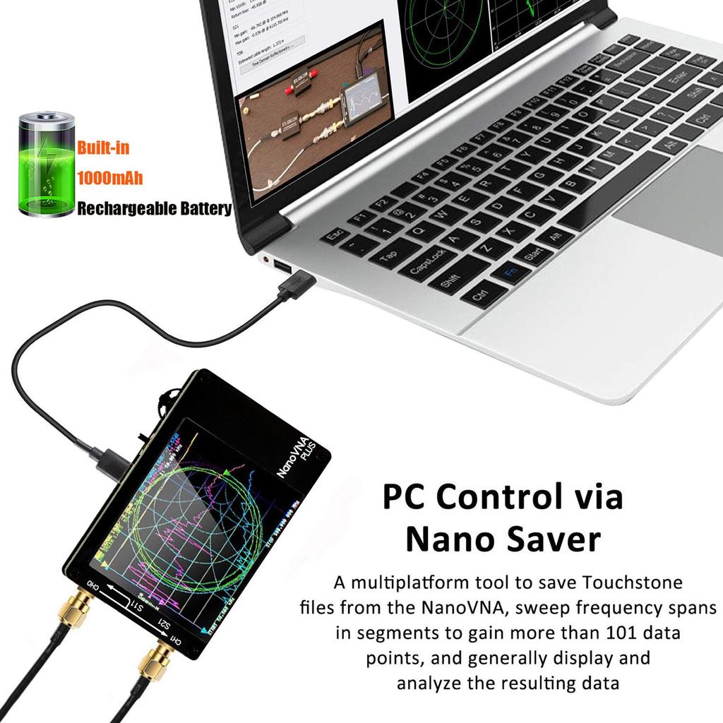 2.8Inch Upgraded NanoVNA Plus 50kHz-2.7GHz Handheld Vector Network Analyzer