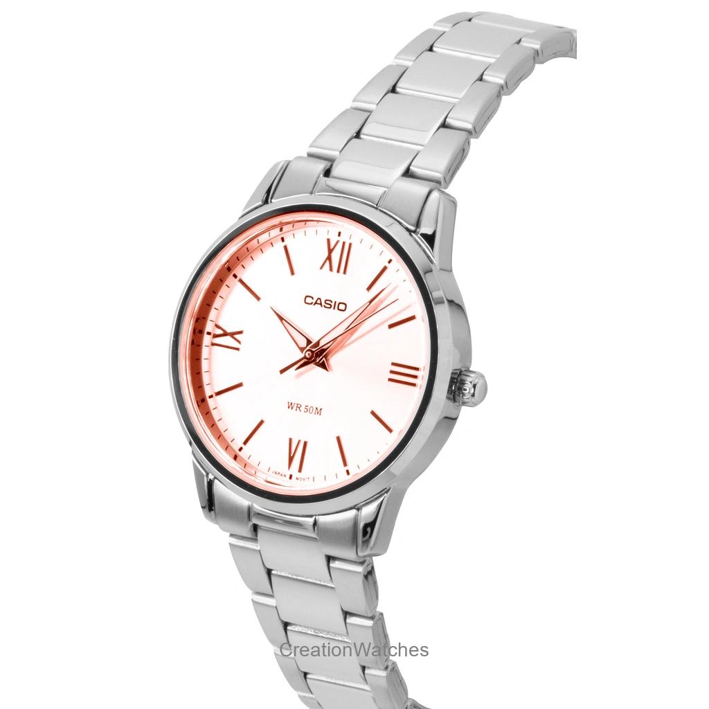 Casio Analog Stainless Steel Pink Dial Quartz LTP-1303DD-4AV Women's Watch