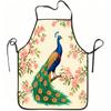 1pc PeaRooster & Cherry Blossom Apron - Adjustable Waistband, Durable Easy-Clean Polyester Suitable for Cooking, Gardening, Orchard Picking, Christmas