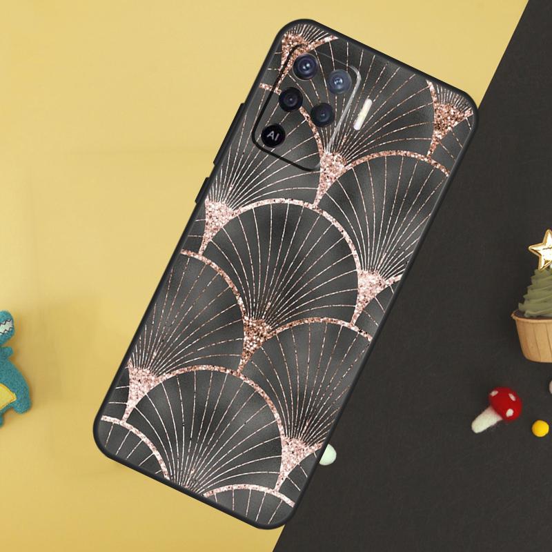 Luxury Gold Foil Art Case For Oppo A96 A76 A16 A17 A57 A60 A40 A80 A18 A38 A58 A78 A98 A15 A54 A74 A94 A6 A5 Pro