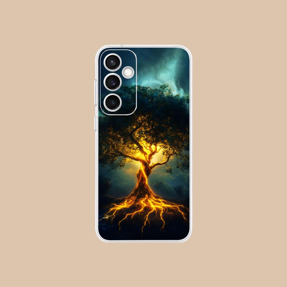 World Life Tree Mobile Phone Case for Samsung Galaxy S25 S24 S23 S22 S21Plus FE Ultra Clear Colorful Cover Smartphone Cover