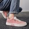 Fashion Korean Pink Mens Vulcanized Shoes Low Cut Flat Canvas Shoes Men Comfy Breathable Casual Shoes Man Skateboard Shoes