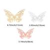 12Pcs/Pack 3D Hollow Out Butterfly Stickers Gold/Silver/Rosegold Mirror Decals Metal Texture Wall Art Wedding Party Supplies