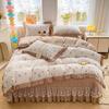 Pure Cotton Double-layer Yarn Quilt Cover Bed Skirt Lace Single-piece Three-piece Four-piece Set Four-season Universal Bed Sheet Quilt Cover