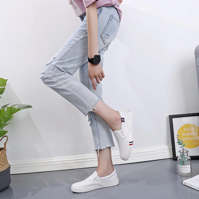 Yuanbu Letnie płócienne wsuwane buty niskie, oddychające buty dla par, całe czarne, płaska podeszwa, rozmiar 5544