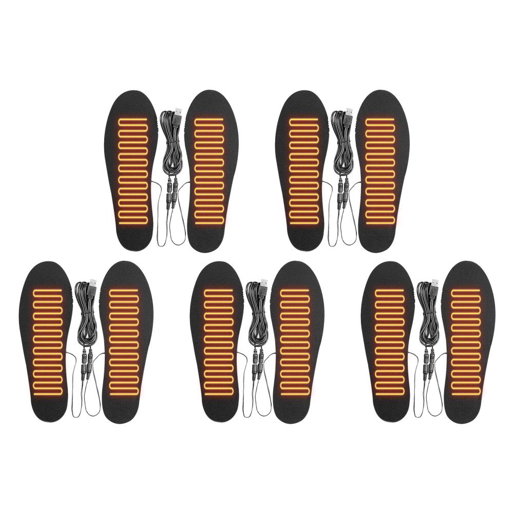 5-1ks Elektrické vyhřívané vložky do bot Omyvatelné Dobíjecí Ohřívače nohou Elektrické vyhřívané vložky pro muže ženy USB Vyhřívané vložky do bot