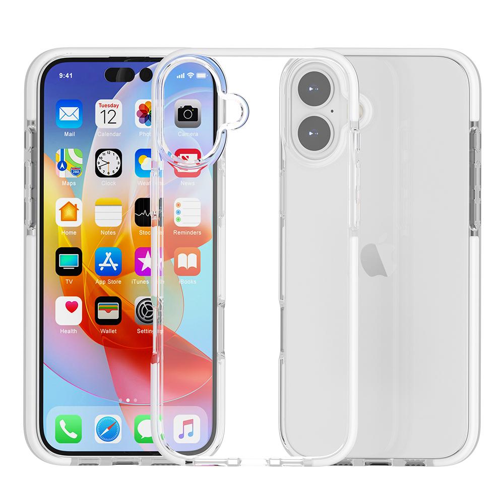 

For iPhone 16 Case Shockproof TPU+TPE Transparent Back Phone Cover