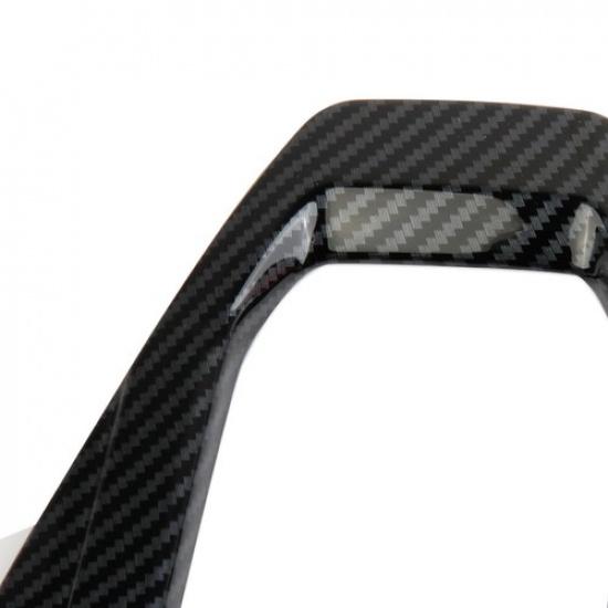 Carbon fiber style central control manual gear shift panel trim for Ford Mustang