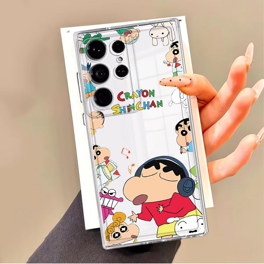 Case for Samsung Galaxy Note 20 Ultra 10 S21 S20 Plus S25 Edge S26 S22 FE S23 Ultra S24 Phone Cover Cartoon Crayons Shinchan