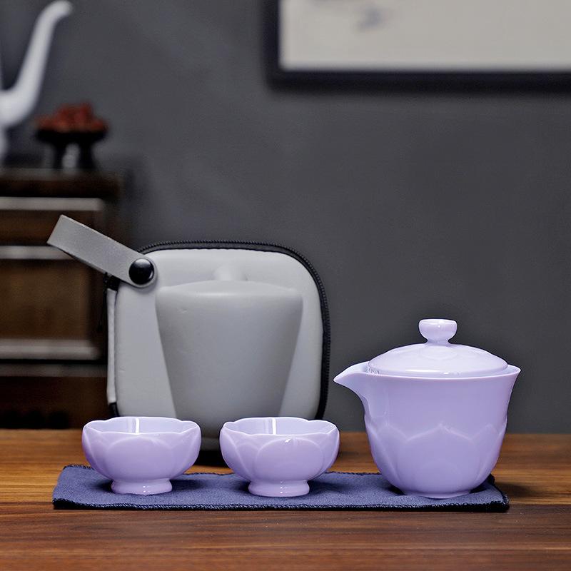 Travel Tea Set Portable Express Cup Car Mounted Outdoor Portable Tea Pot Tea Cup Ceramic Kung Fu Tea Set