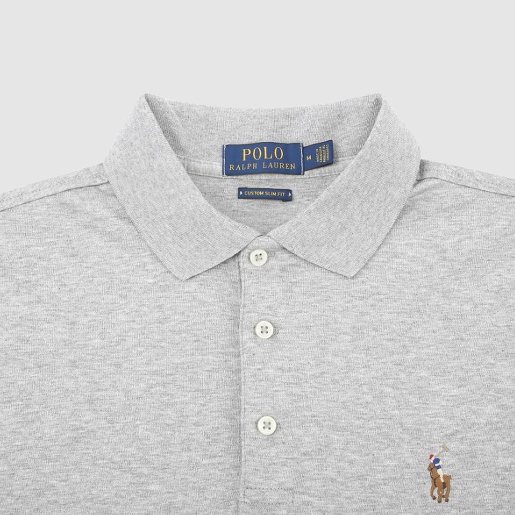 Polo Ralph Lauren Custom Slim Fit Solid Color Polo Shirt With Small Pony Embroidery Men Tops Andover-Heather-Gray MNPOKNI1N820332-020