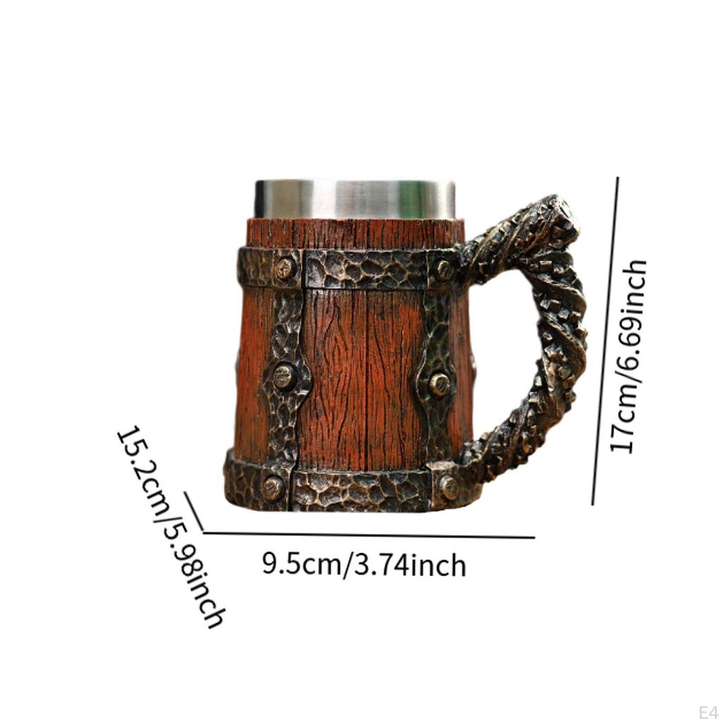 Bar Restaurant Mug Barrel Drinkware with Handle Coffee Medieval for Party