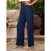 Pantaloni casual da donna primavera estate a tinta unita larghi con elastico in vita e gamba larga