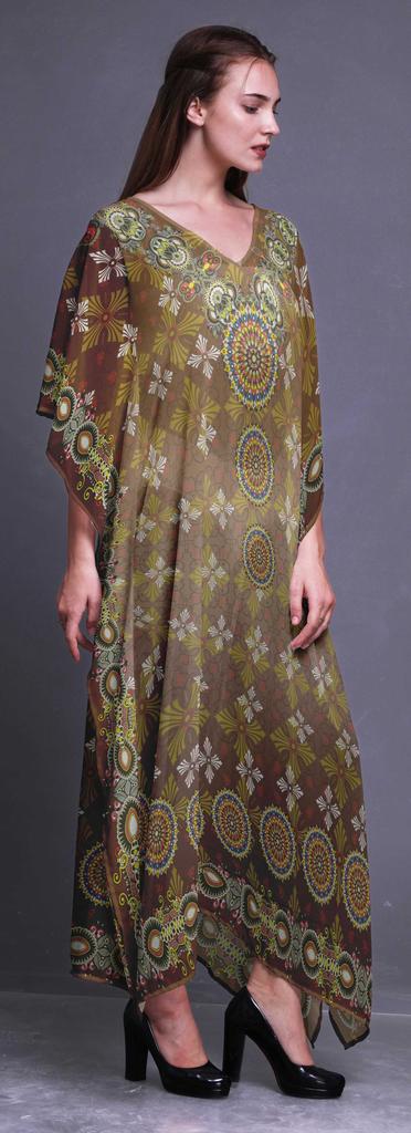 Phagun Floral Ethnic Womens Long Beach Kaftan Beachwear Bikini Coverup Maxi