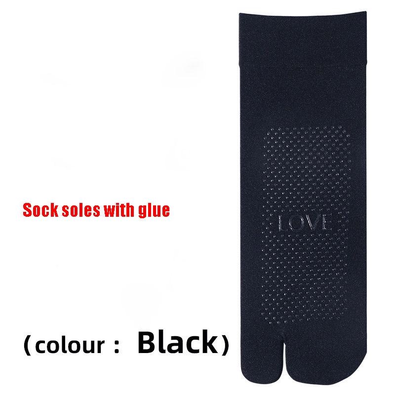 3 Pairs Summer Thin Anti Slip Tabi Socks Short Silk Stockings Womens Mens Solid Color Two Finger Socks Japanese Split Toe Socks