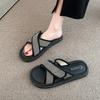 Step On Shit Slippers Women's Summer Wear 2025 New Thick-bottomed Non-slip Niche High-end Sandals Velcro One-word Drag