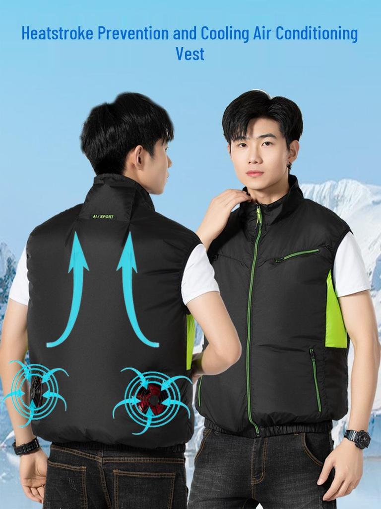 New Sleeveless Air-Conditioned Cooling Clothes with Fan for Summer Outdoor Heatstroke Prevention