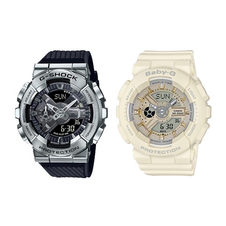 

CASIO Unisex Pair Table Series Black Watch GM-110-1A+BA-110GA-7A2ER