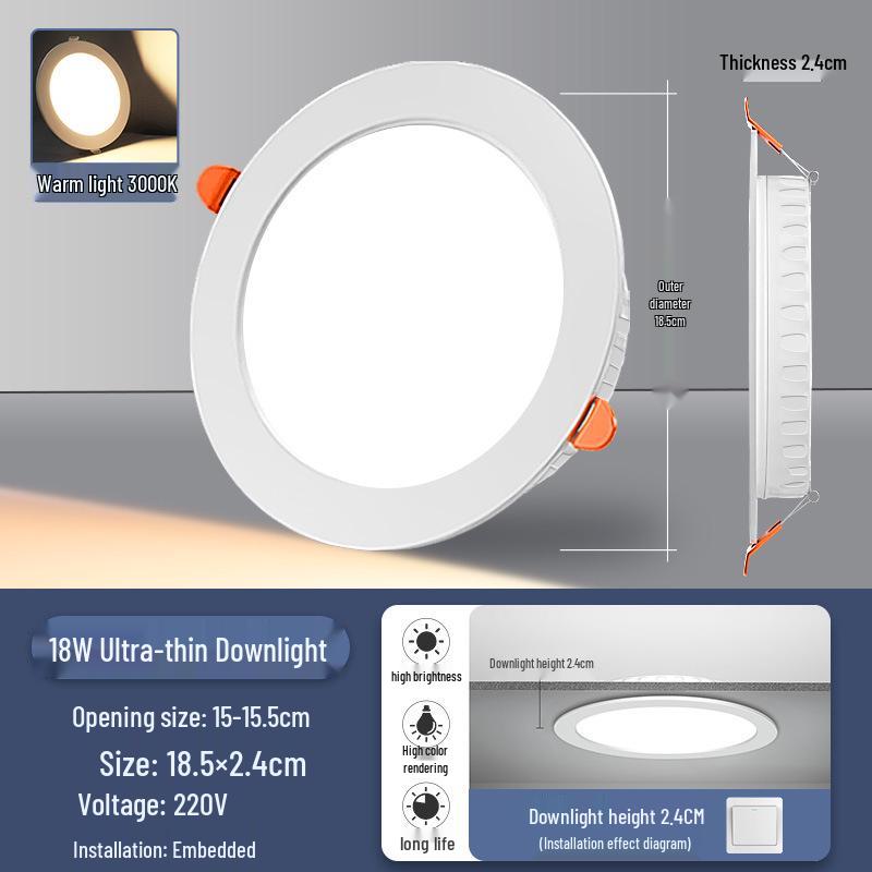 Ultra-thin LED Recessed Downlight for Commercial Ceilings