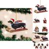 Adorable 2023 Christmas Dachshund Series Acrylic Car Interior Decorations Set