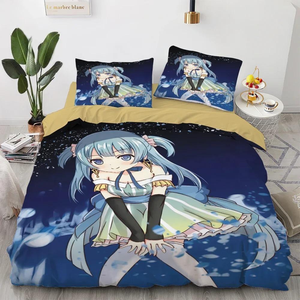 Anime Kawaii Bedding Set Japan Anime Loli Duvet Cover Set Kids Bedroom Cartoon 3D Printed Quilt Cover Bedroom Gift