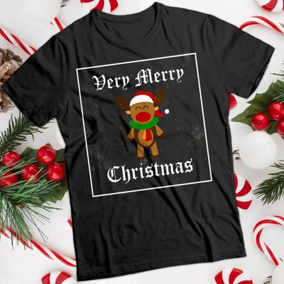 Alf Christmas T Shirt Reindeer With Red Hat And Scarf Mc Vintage Homme Slightly Stylish Breathable Unisex Versatile