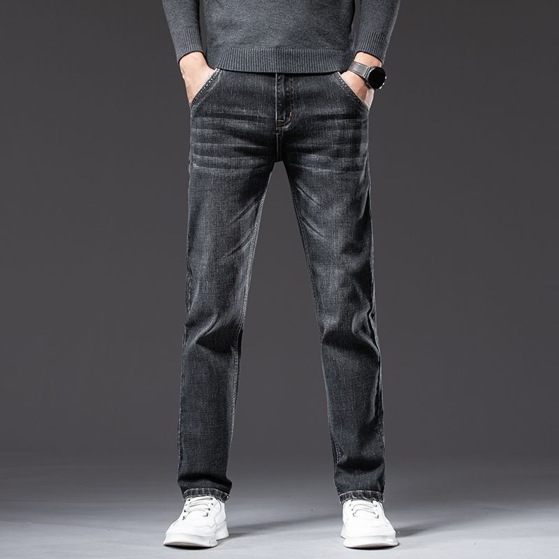 

Эластичные узкие джинсы мужские модные повседневные облегающие джинсовые дизайнерские эластичные брюки серые брендовые брюки мужские большие размеры 38 40 40