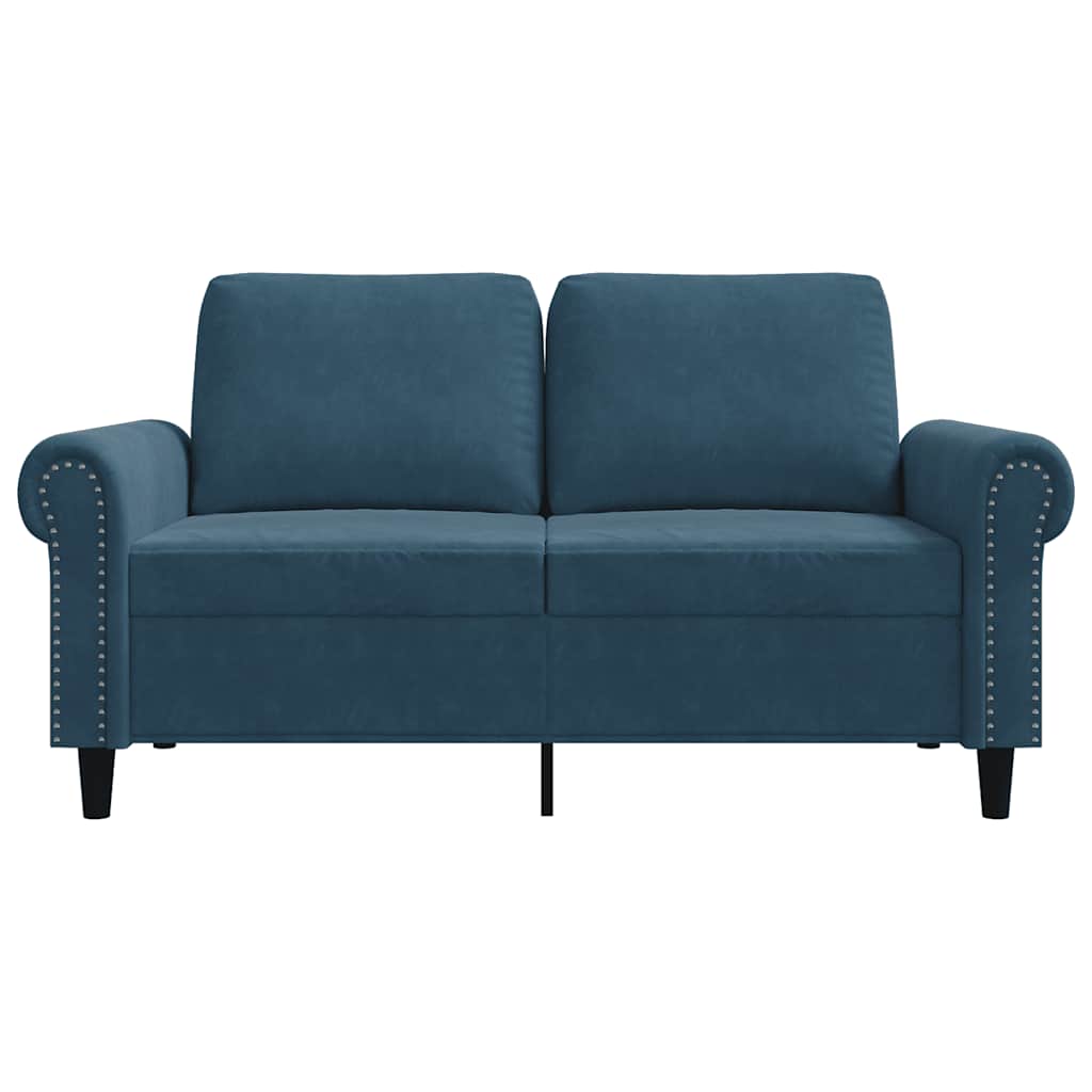 Vidaxl 2-Seater Sofa, Blue, 120 Cm, Upholstered In Velvet